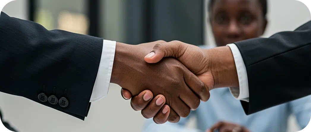 Handshake representing bilateral donors and foundations